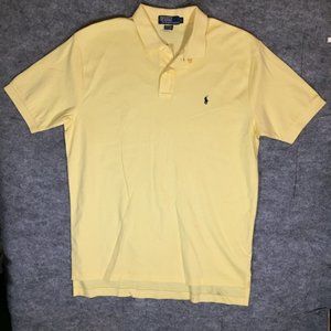 Polo Ralph Lauren Polo Shirt Adult Size Large Yellow Pony Rugby Casual Mens